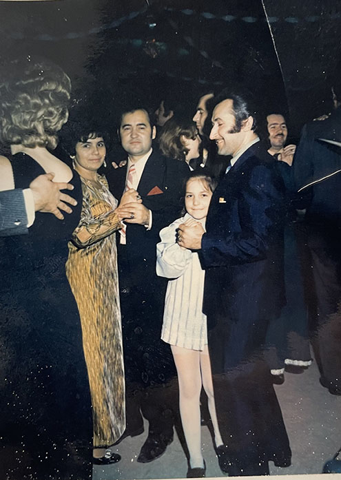 Peter and Agoritsa at a dance with Nick Venieris