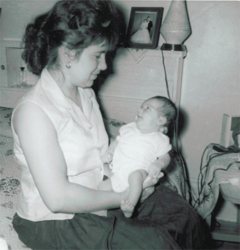 Agoritsa with her newborn son Jimmy
