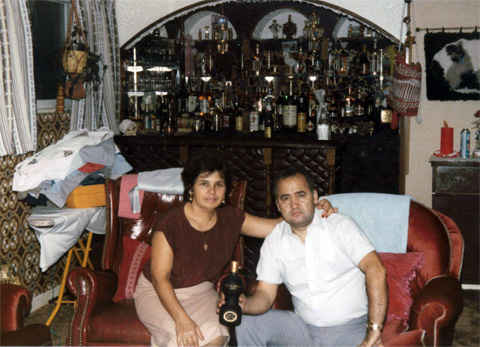 Agoritsa with husband Petro in basement
