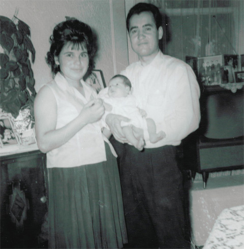 Agoritsa with husband Petro and newborn son Jimmy