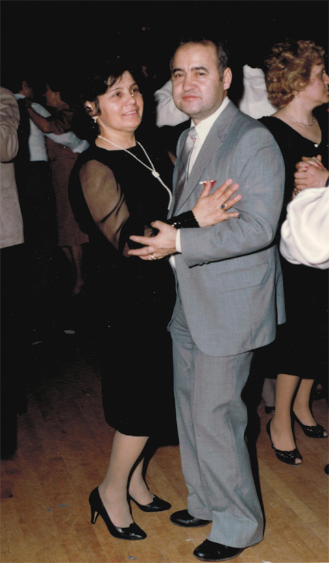 Agoritsa and Petro slow dancing