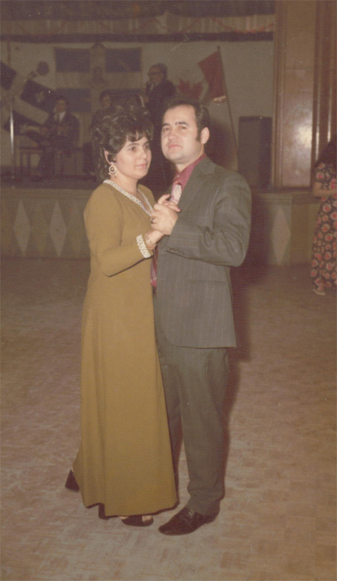 Agoritsa and Petro slow dancing
