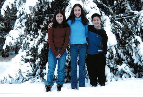 Helen Andreou's three children Helen Andreou's three children