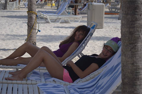Helen and Maria relaxing in Aruba beach Helen and Maria relaxing in Aruba beach